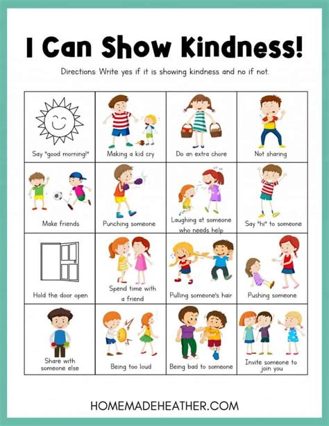 kindness worksheets for kids pdf